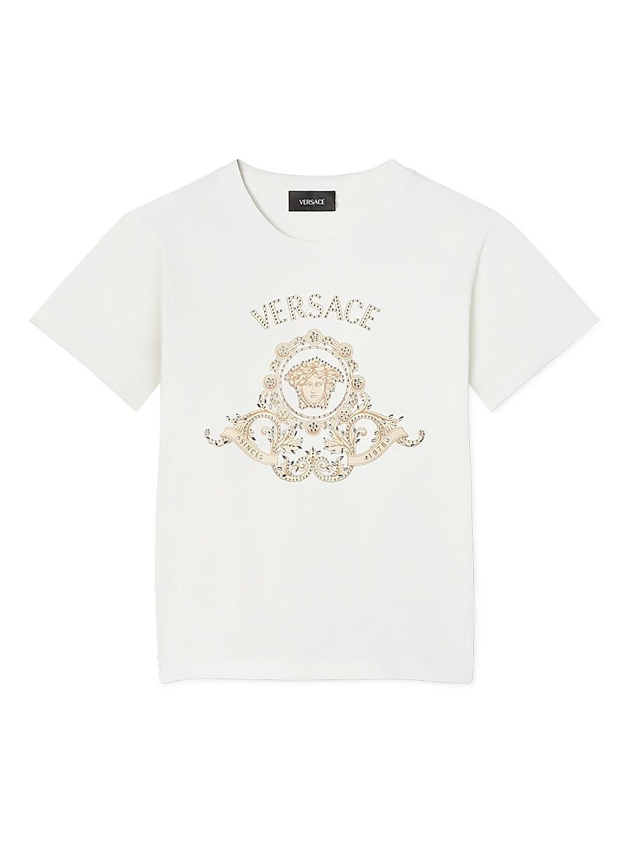 Little Kid's & Kid's Medusa Hall Crest Print T-Shirt - White - Size 8
