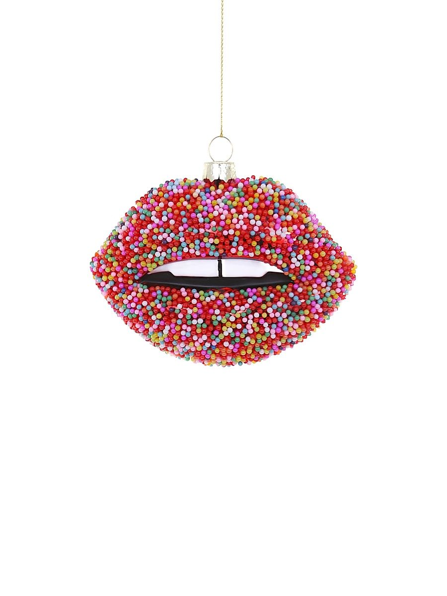 Candy Lips Glass Ornament