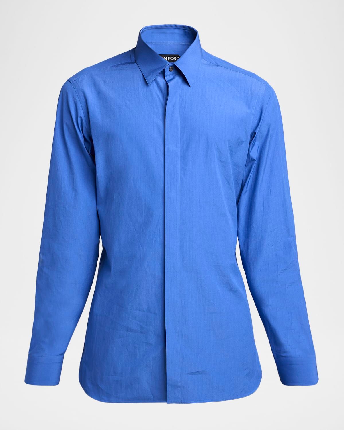 Men & apos;s Piece-Dyed Cotton Poplin Dress Shirt