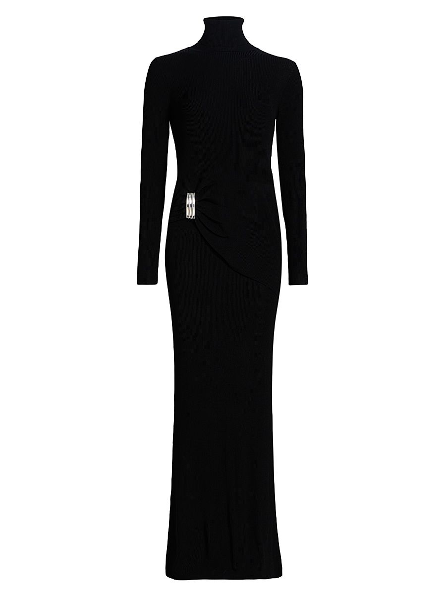 Women's Lainey Turtleneck Body-Con Maxi Dress - Black - Size Medium