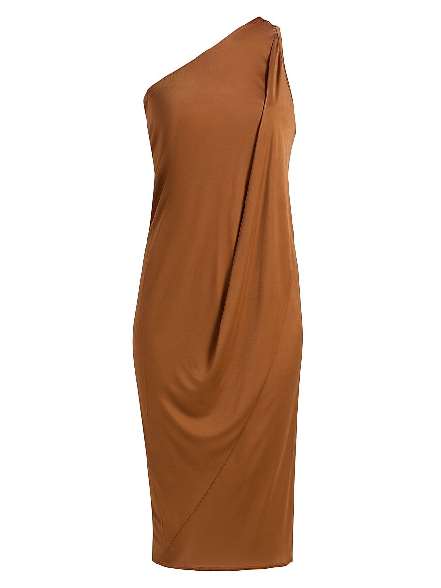 Women's Anthem One-Shoulder Midi-Dress - Cognac - Size 10