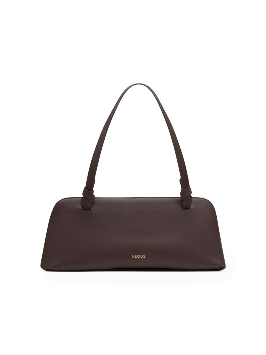 Neous Women's Aries East To West Leather Shoulder Bag - Dark Chocolate