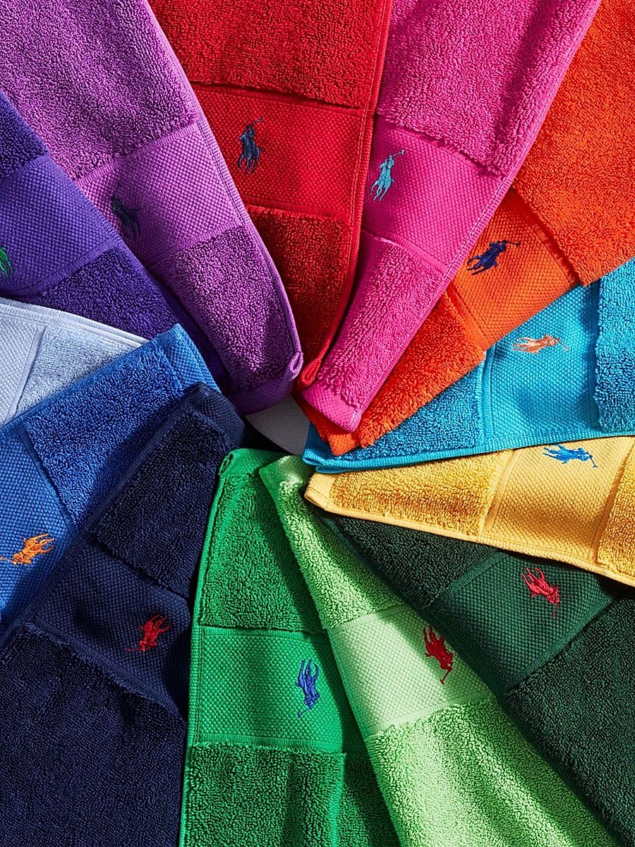 Polo Player Cotton Towel Collection - Cove Blue - Size Bath Towel