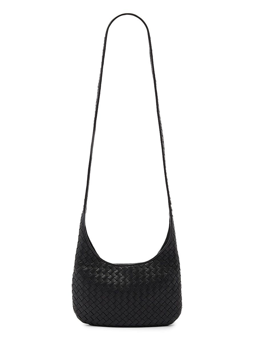 Women's Small Veneto Leather Crossbody Bag - Black Silver