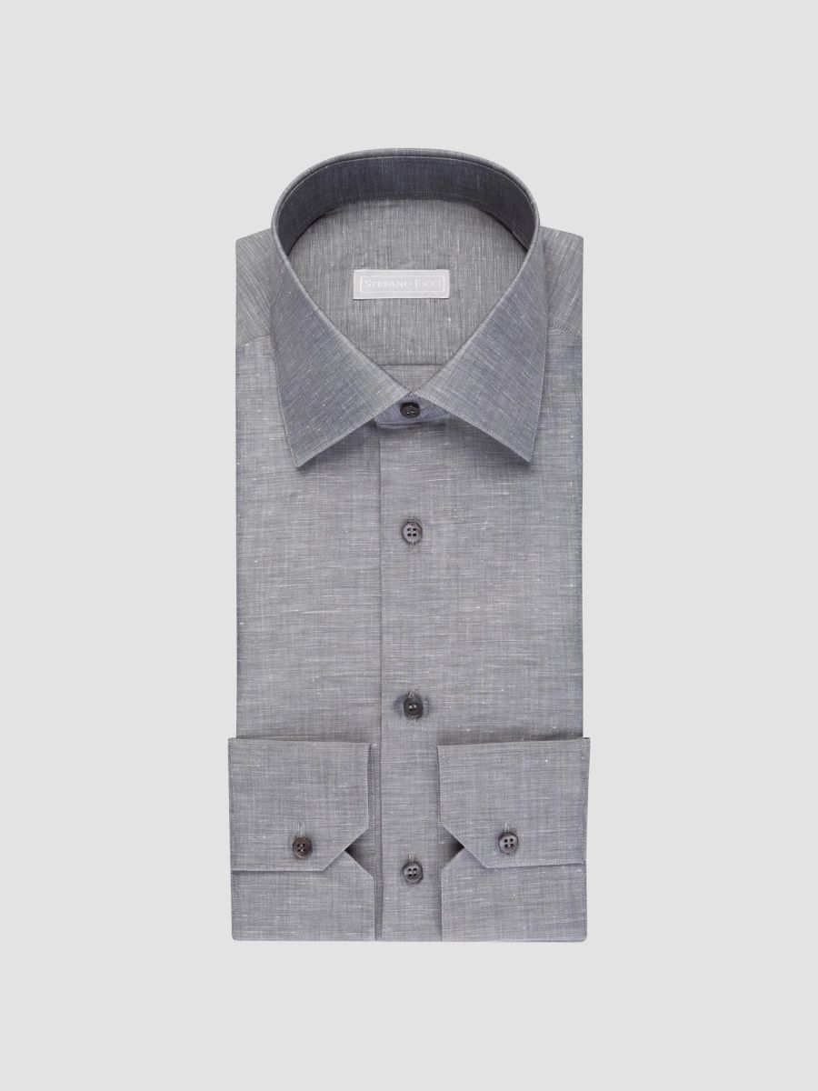 Stefano Ricci Men's Handmade Asti Shirt - Grey - Size 18.5