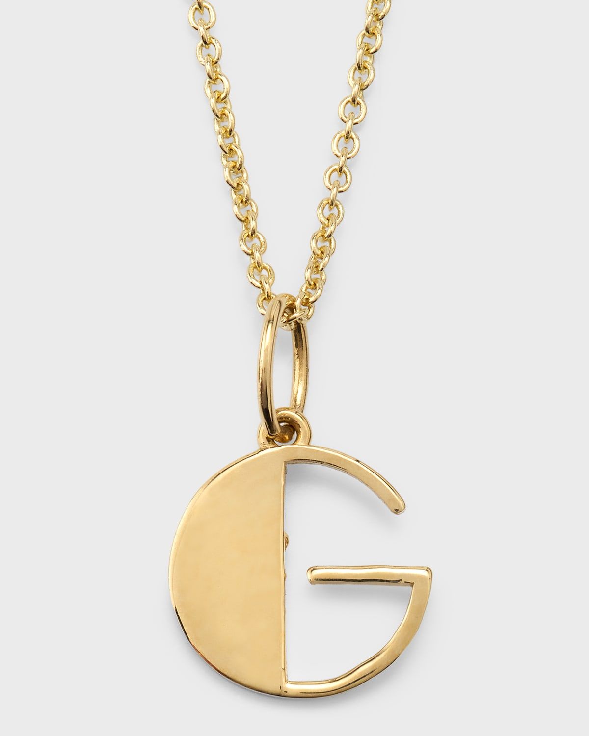 14K Pure Block Initial Necklace