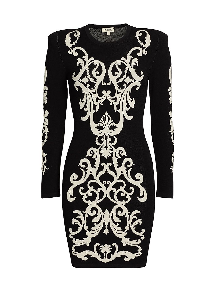 Women's Amadi Jacquard Minidress - Black Bone - Size Medium