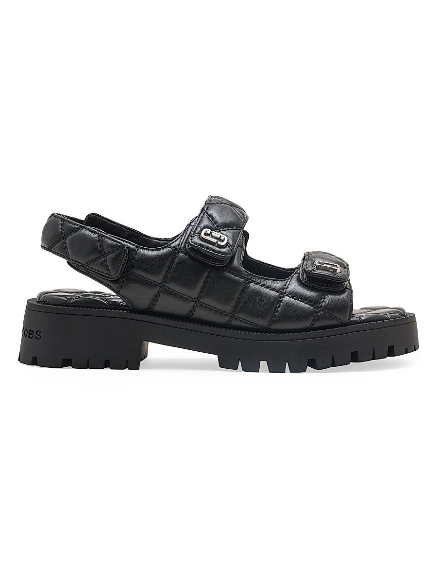 Women's The J Marc Quilted Leather Sandals - Black - Size 6