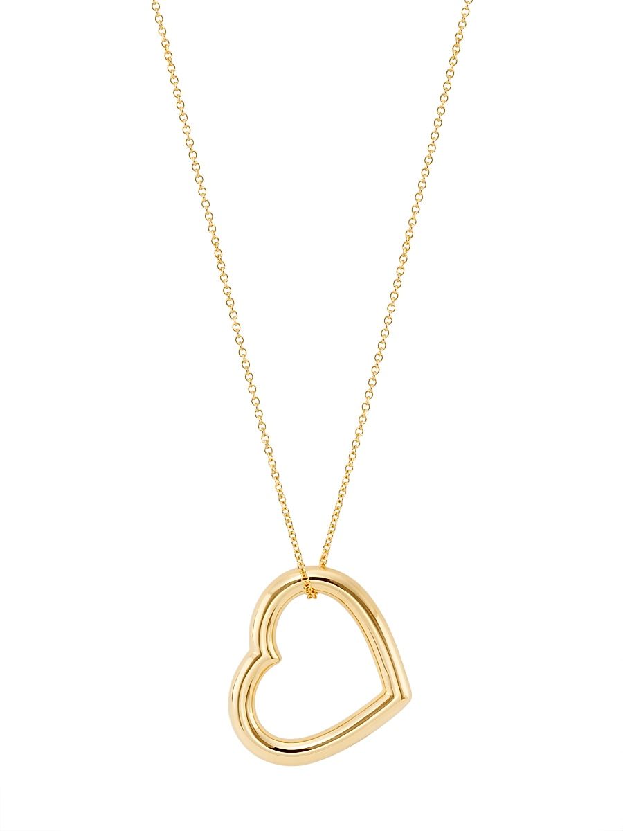 Women's 14K Yellow Gold Heart Pendant Necklace - Gold