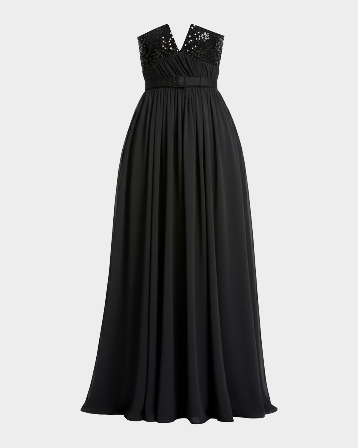 Kristine Strapless Sequin-Embellished Satin Gown