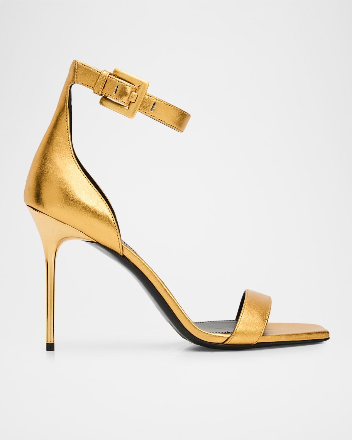 100mm Anthem Metallic Leather Sandals