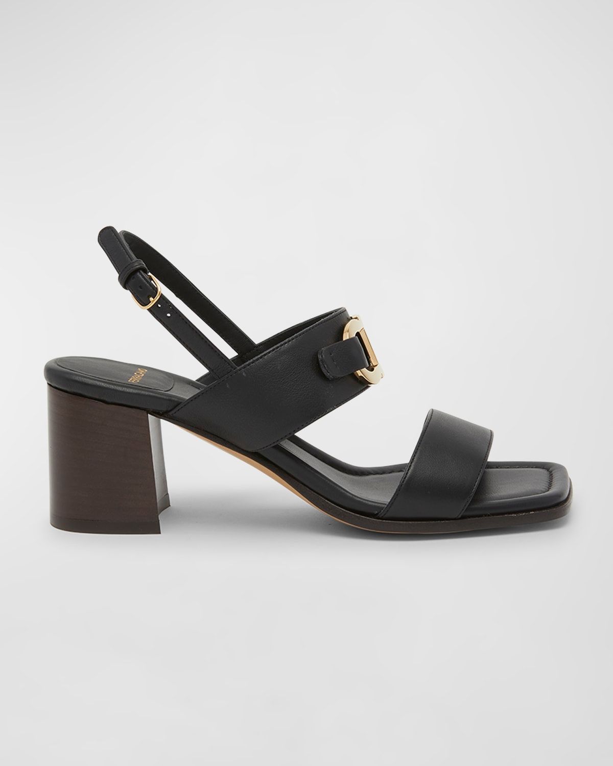 Lou Leather Gancio Slingback Sandals