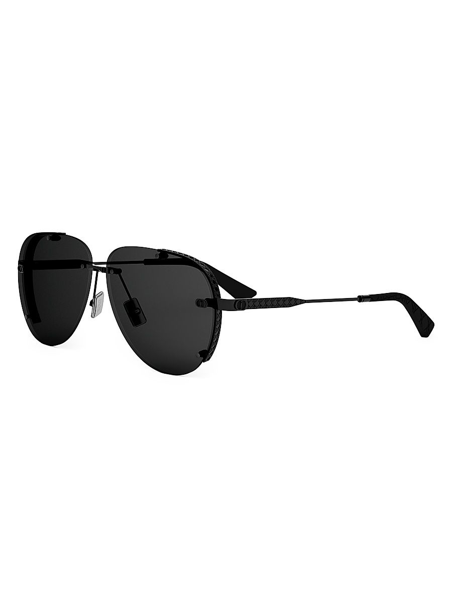 Men's NeoDior A1U 61MM Pilot Sunglasses - Black Dark Grey