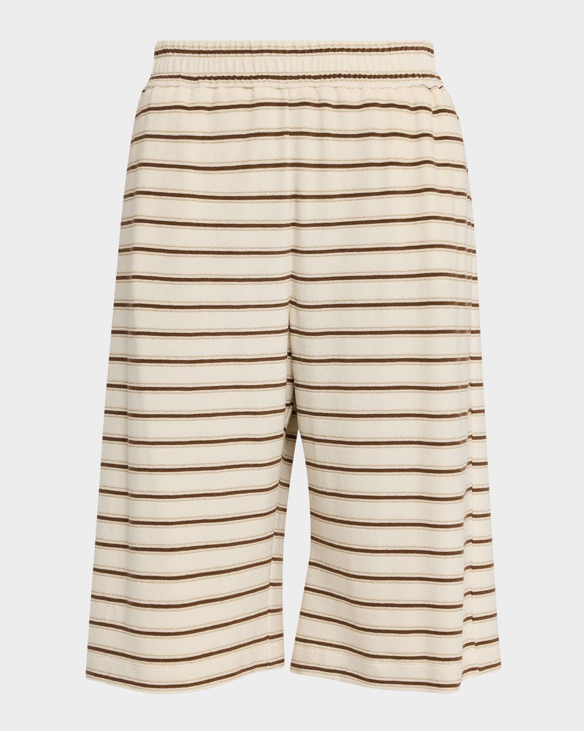 Metallic Striped Towelling Bermuda Shorts