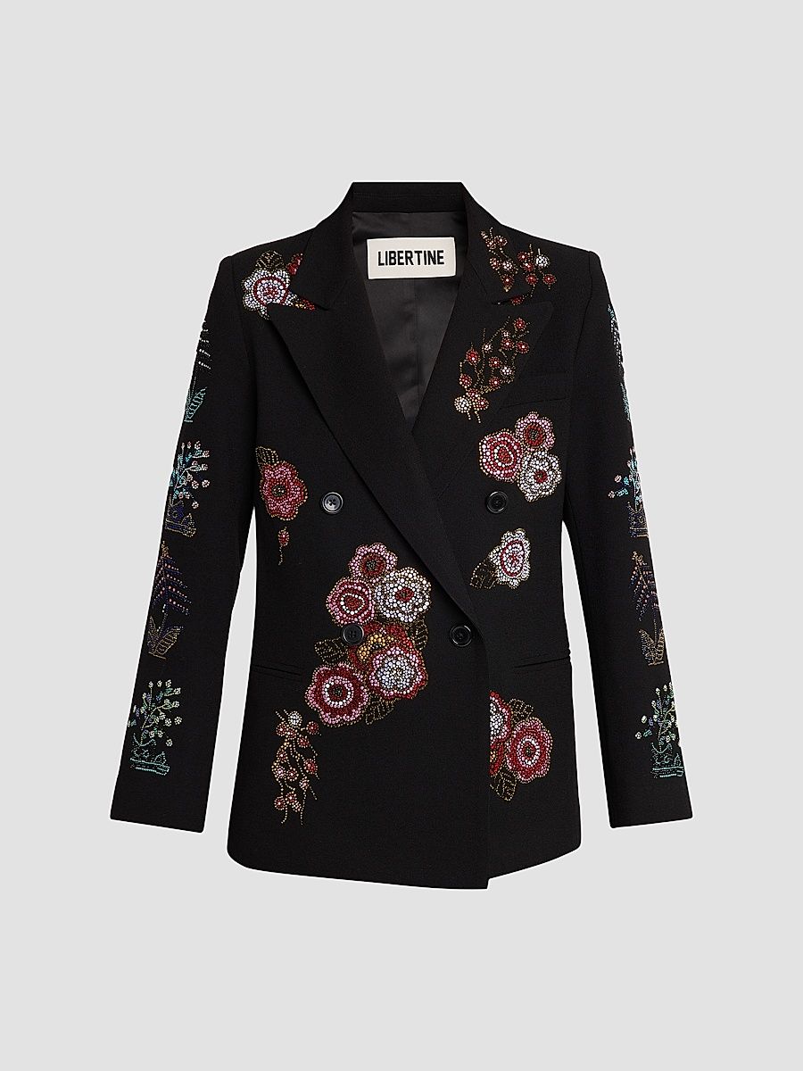 Women's Colette Double-Breasted Blazer - Black - Size Medium