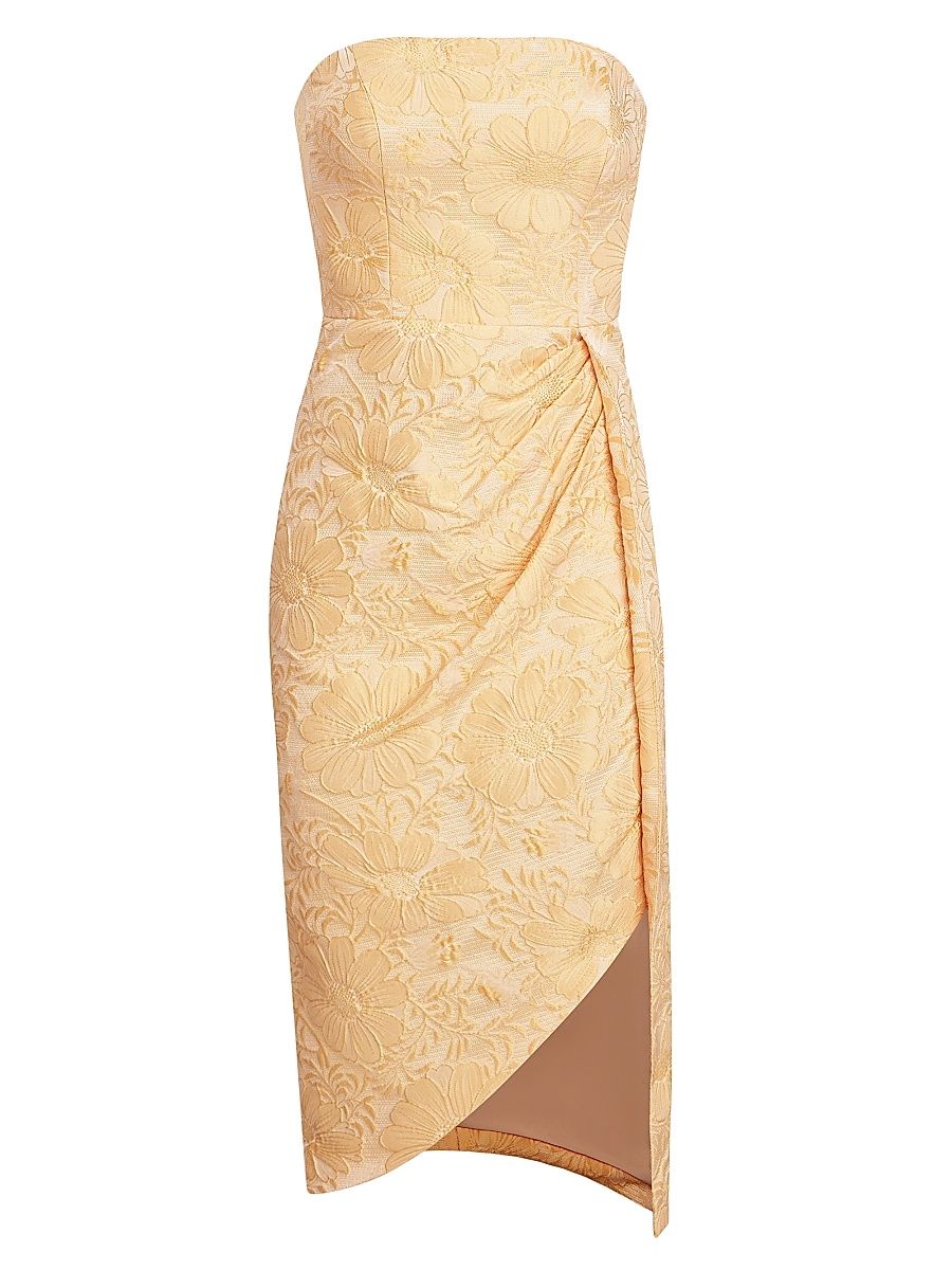 Women's Lucy Jacquard Midi-Dress - Saffron - Size 16