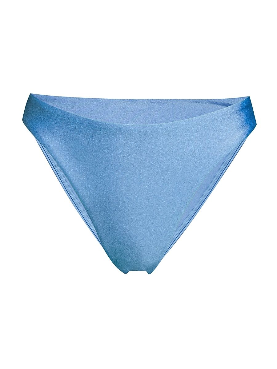 Women's Margot Gloss Bikini Bottom - Mineral Blue - Size Large