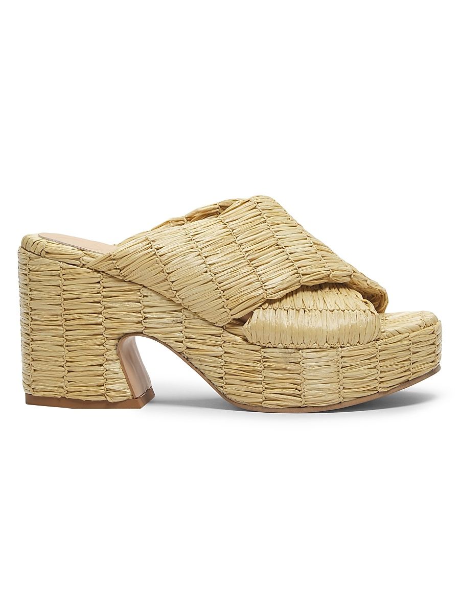 Women's Noa Raffia Platform Sandals - Natural - Size 9