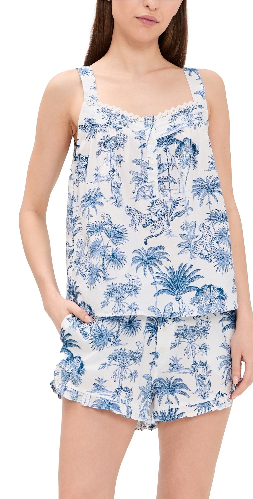 Printfresh Back To Bed Short Pajama Set Blue L