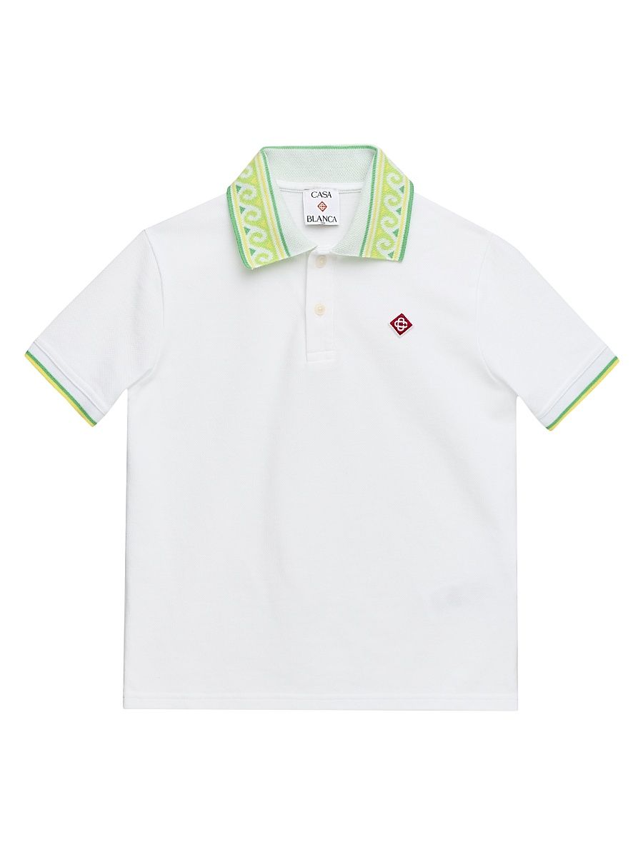 Little Boy's & Boy's Laurel Collar Polo Shirt - White - Size 13