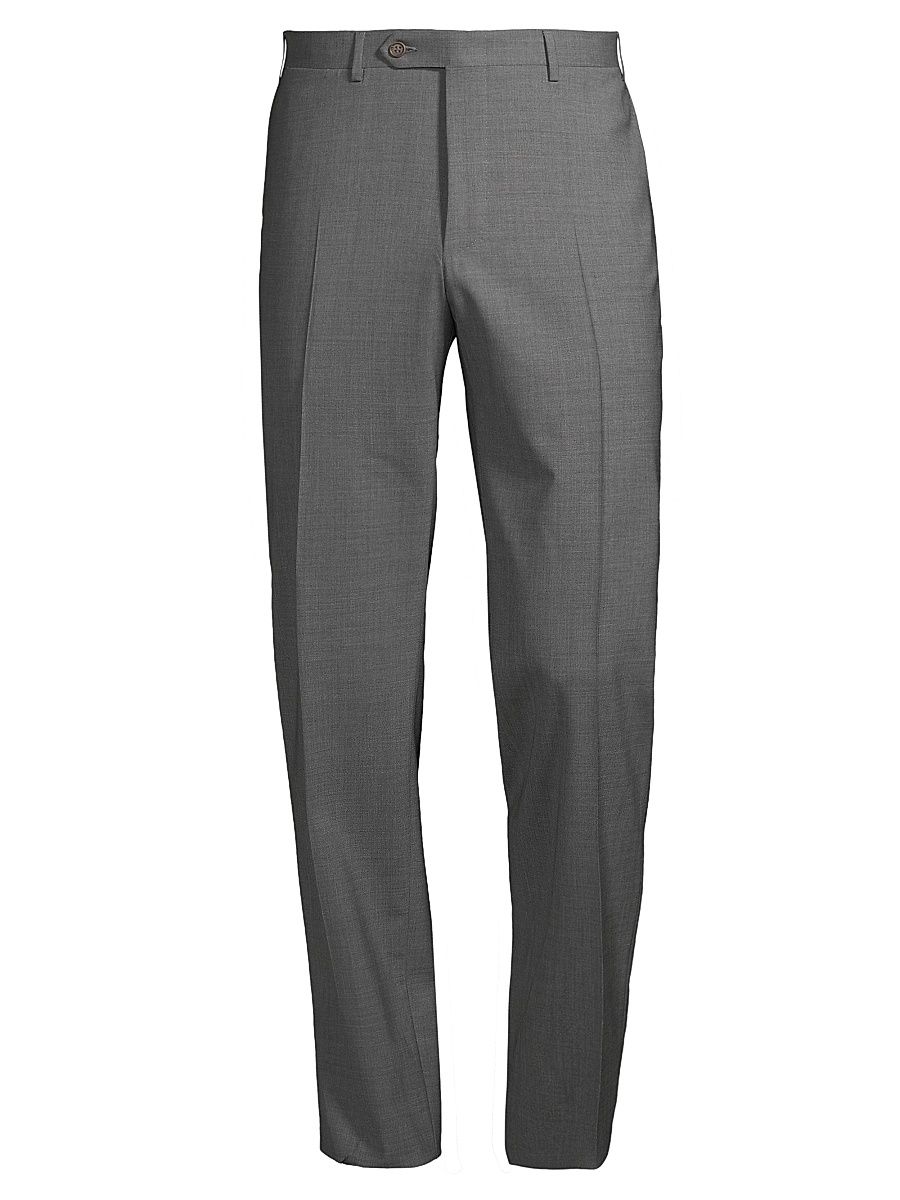 Men's Stretch Wool Trousers - Grey - Size 32