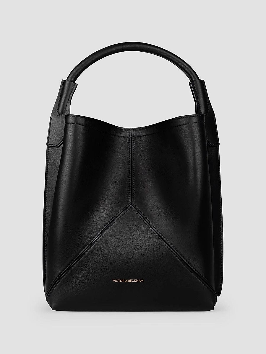 Victoria Beckham Women's Logo Leather Bucket Bag - Black