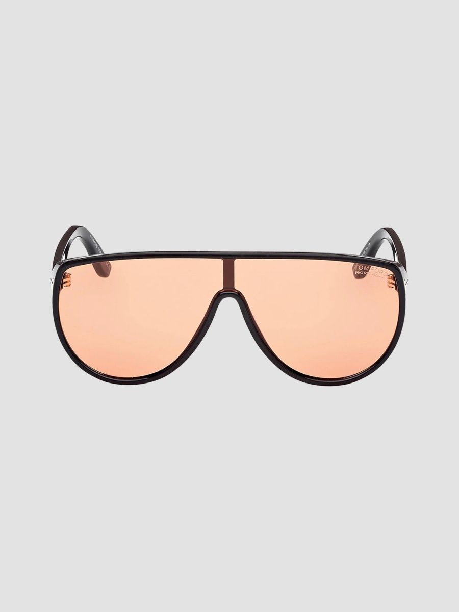 TOM FORD Women's Shield Sunglasses - Black Photochromic Amber