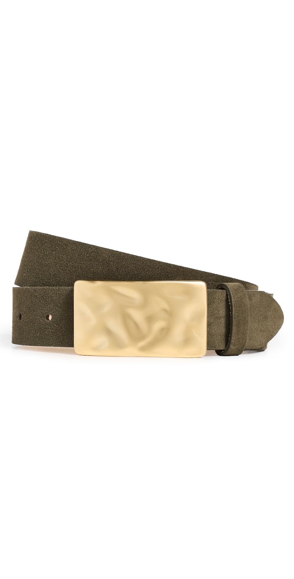 L'AGENCE Chara Hammer Belt Olive Suede M