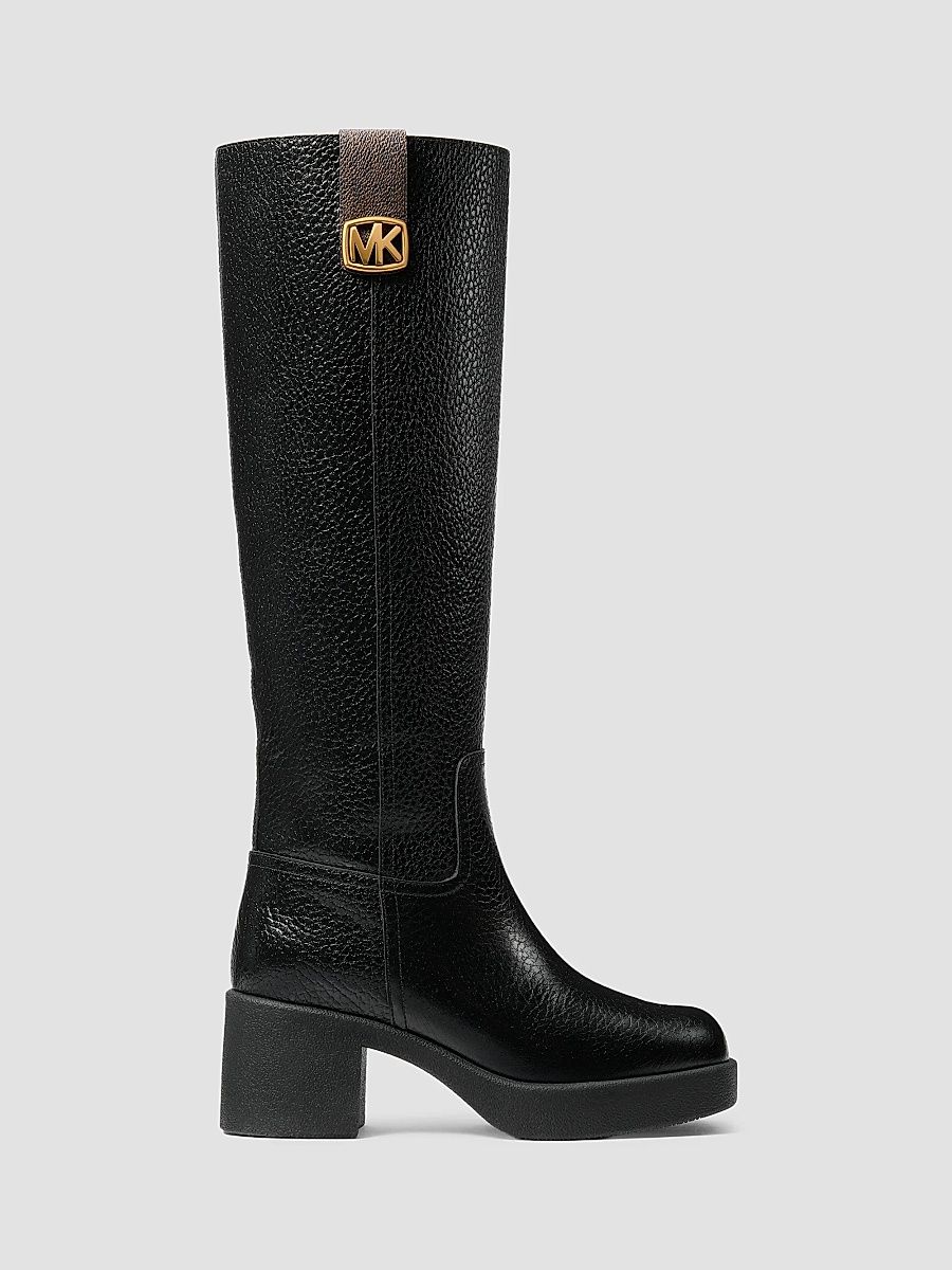 MICHAEL Michael Kors Women's Bryant Leather Riding Boots - Black - Size 5