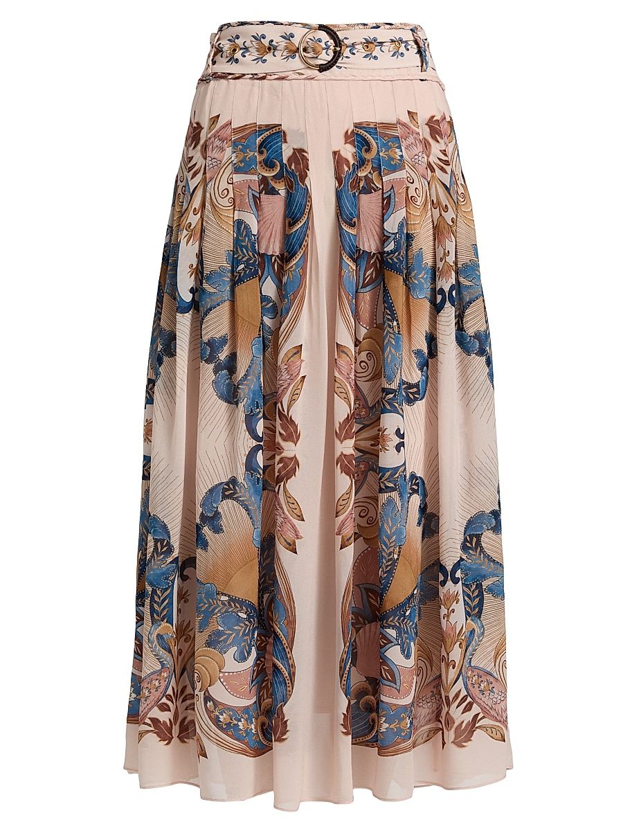 Women's Sea Garden Pleated Maxi Skirt - Pink - Size XL