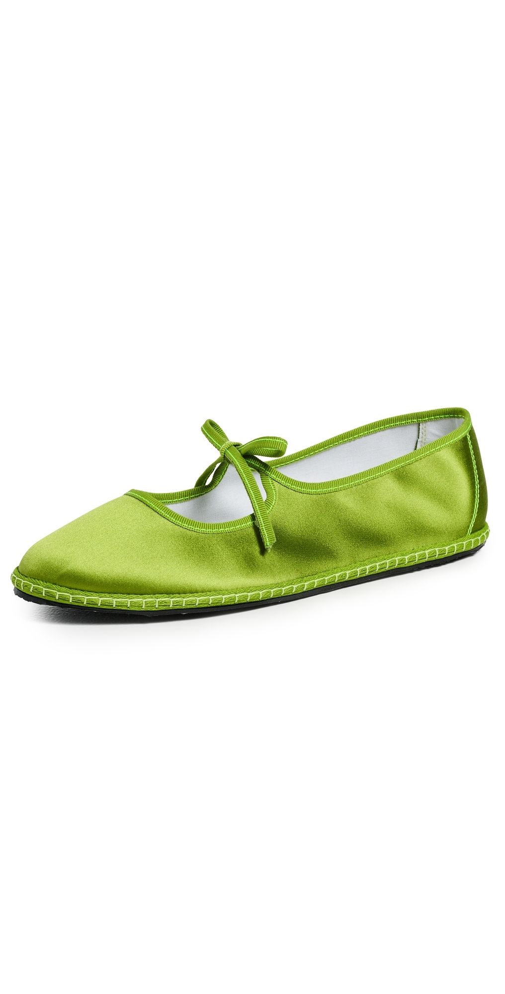 ViBi VENEZiA Brigitte Silk Mary Janes Flats Pisello 35