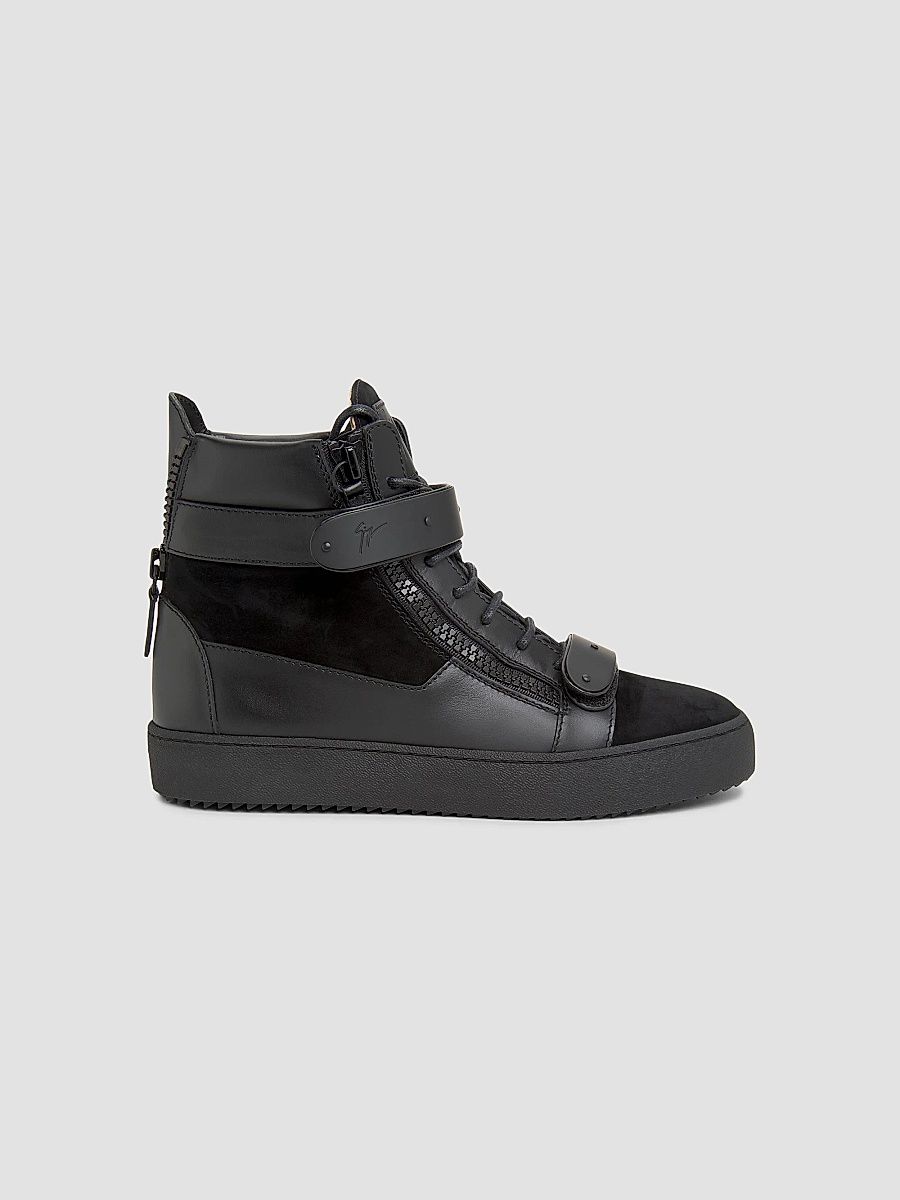 Men's Ru50040 Leather High-Top Sneakers - Black - Size 9