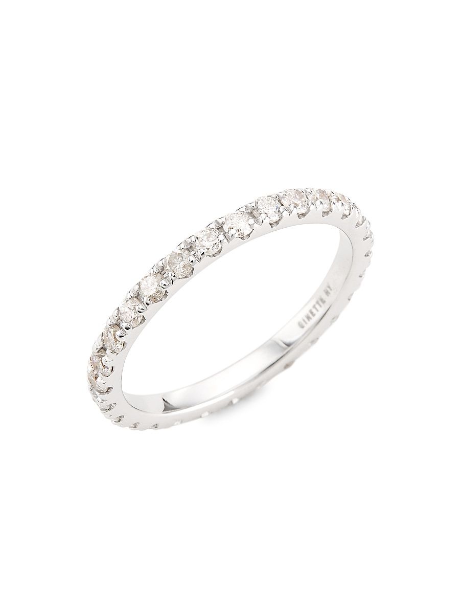 Women's Be Mine 18K White Gold & Diamond Large Eternity Band - Size 5