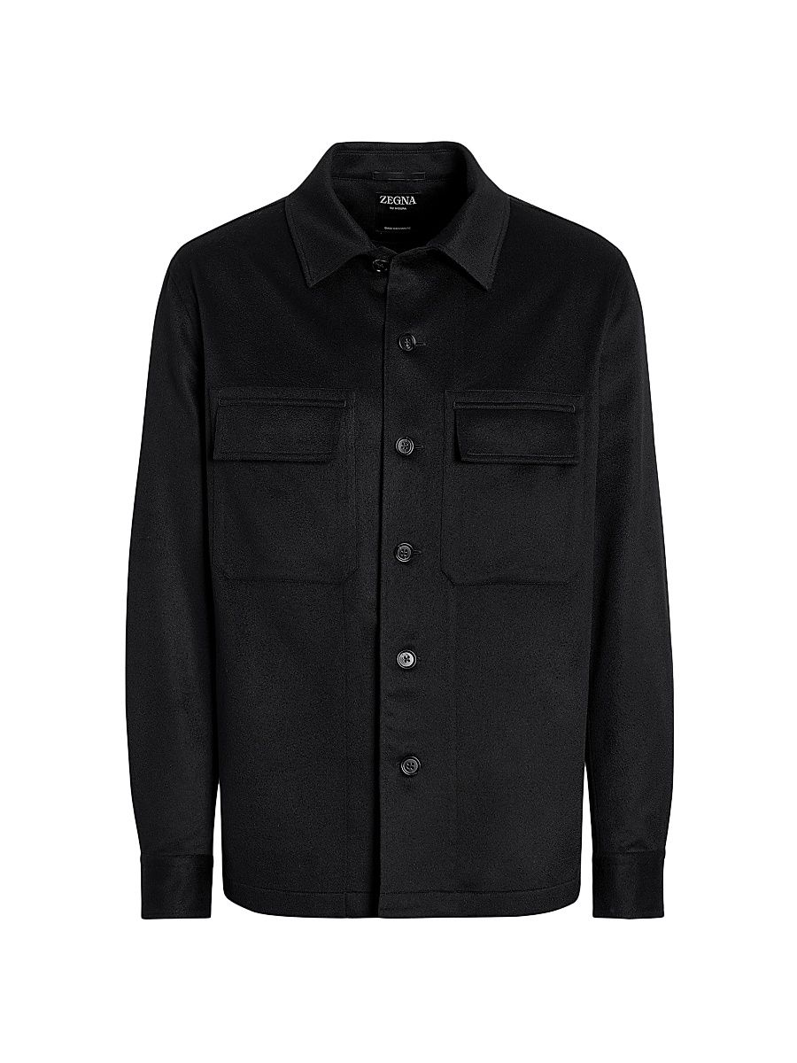 ZEGNA Men's Oasi Cashmere Alba Overshirt - Black - Size XXL