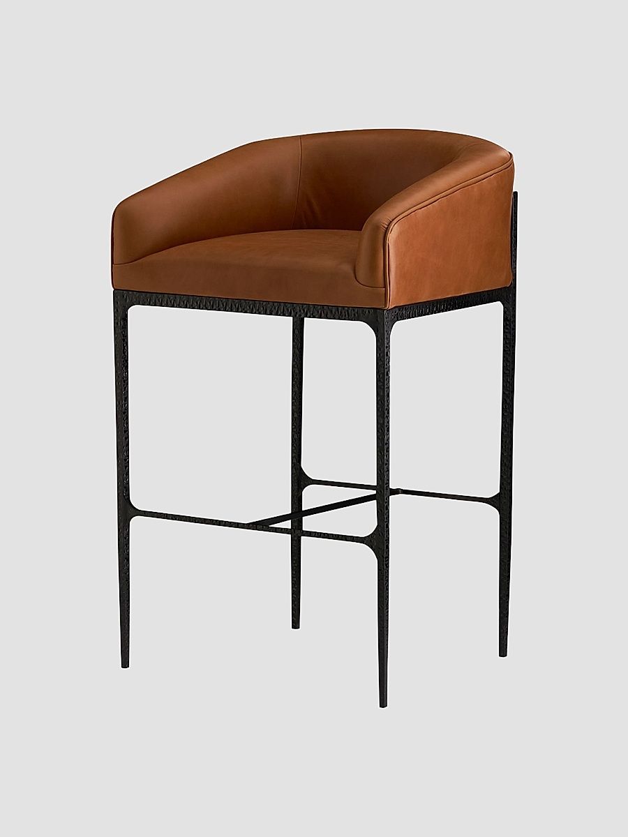 Osbourne Leather Bar Stool - Brown