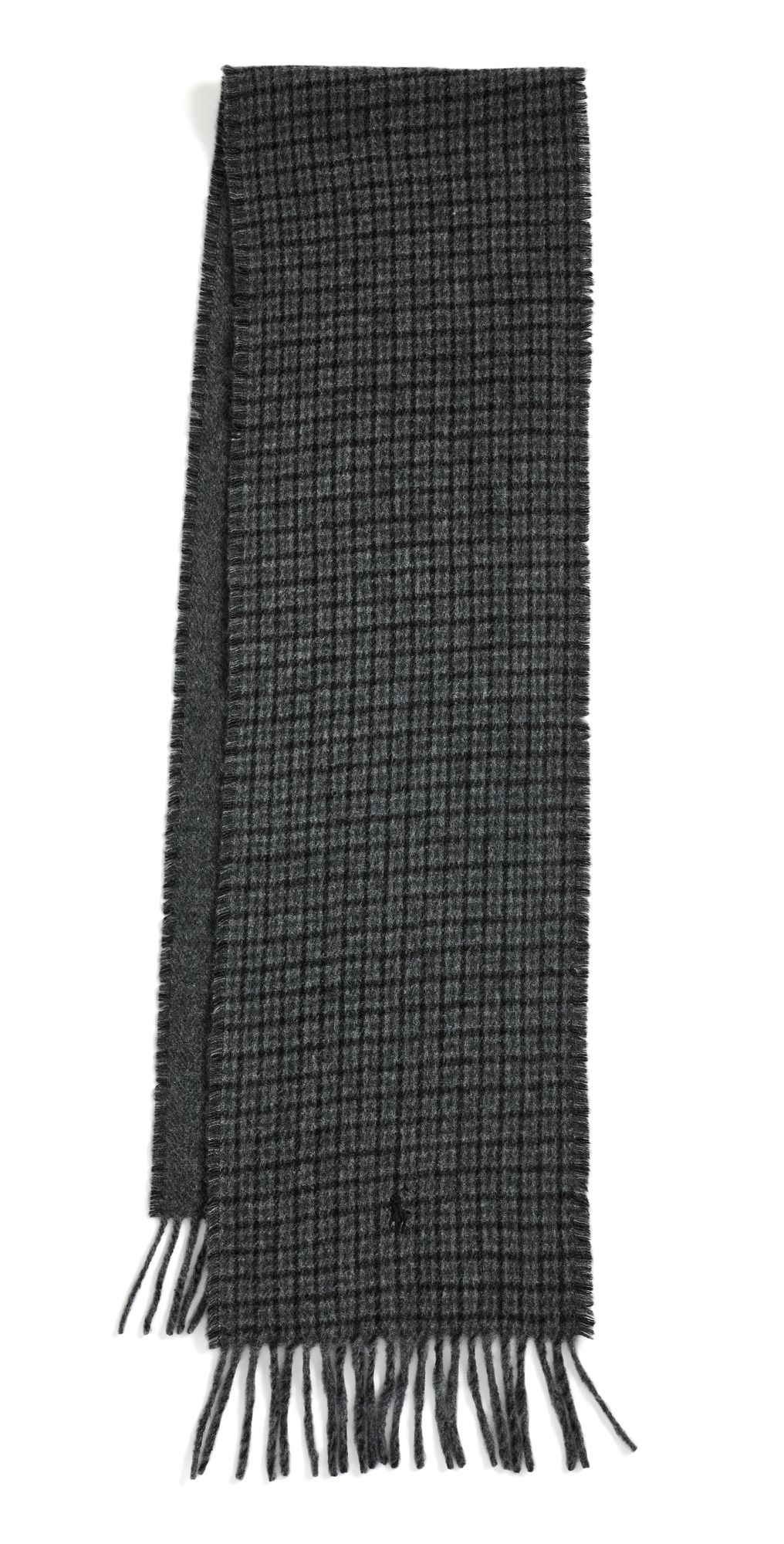 Polo Ralph Lauren Reversible Menswear Scarf Charcoal Guncheck One Size