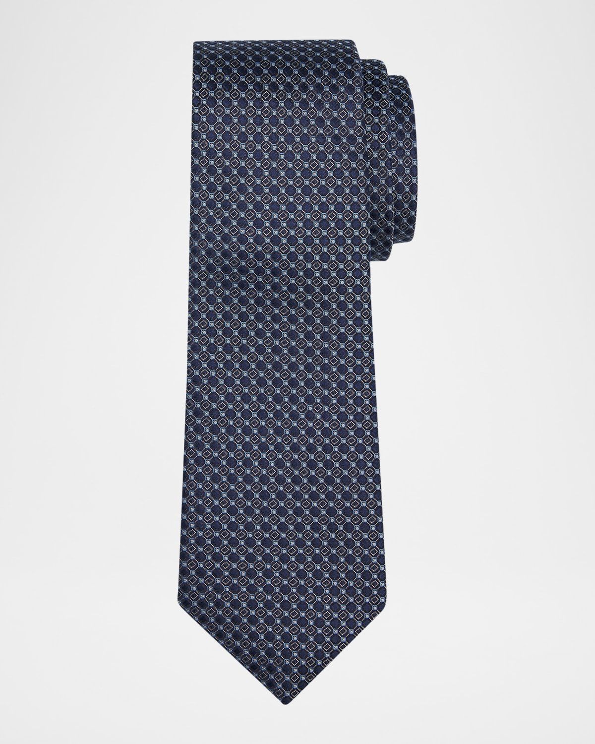 Men & apos;s Micro-Geometric Circle Silk Tie