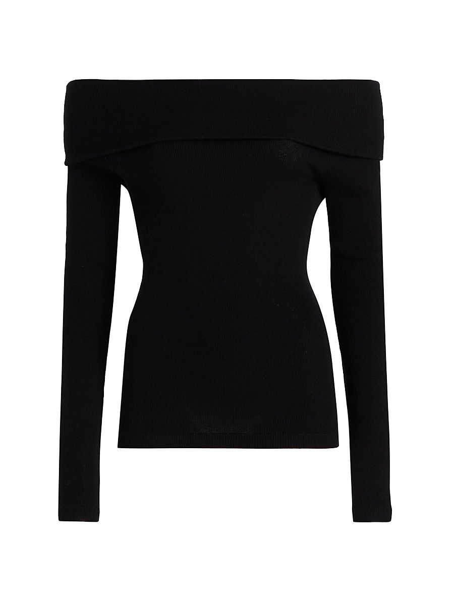 Women's Claudina Off-the-Shoulder Top - Black - Size Medium