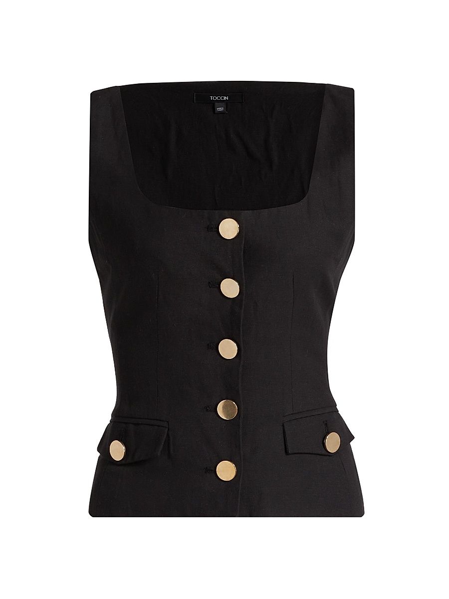 Women's Georgia Cotton-Blend Top - Bone - Size 4