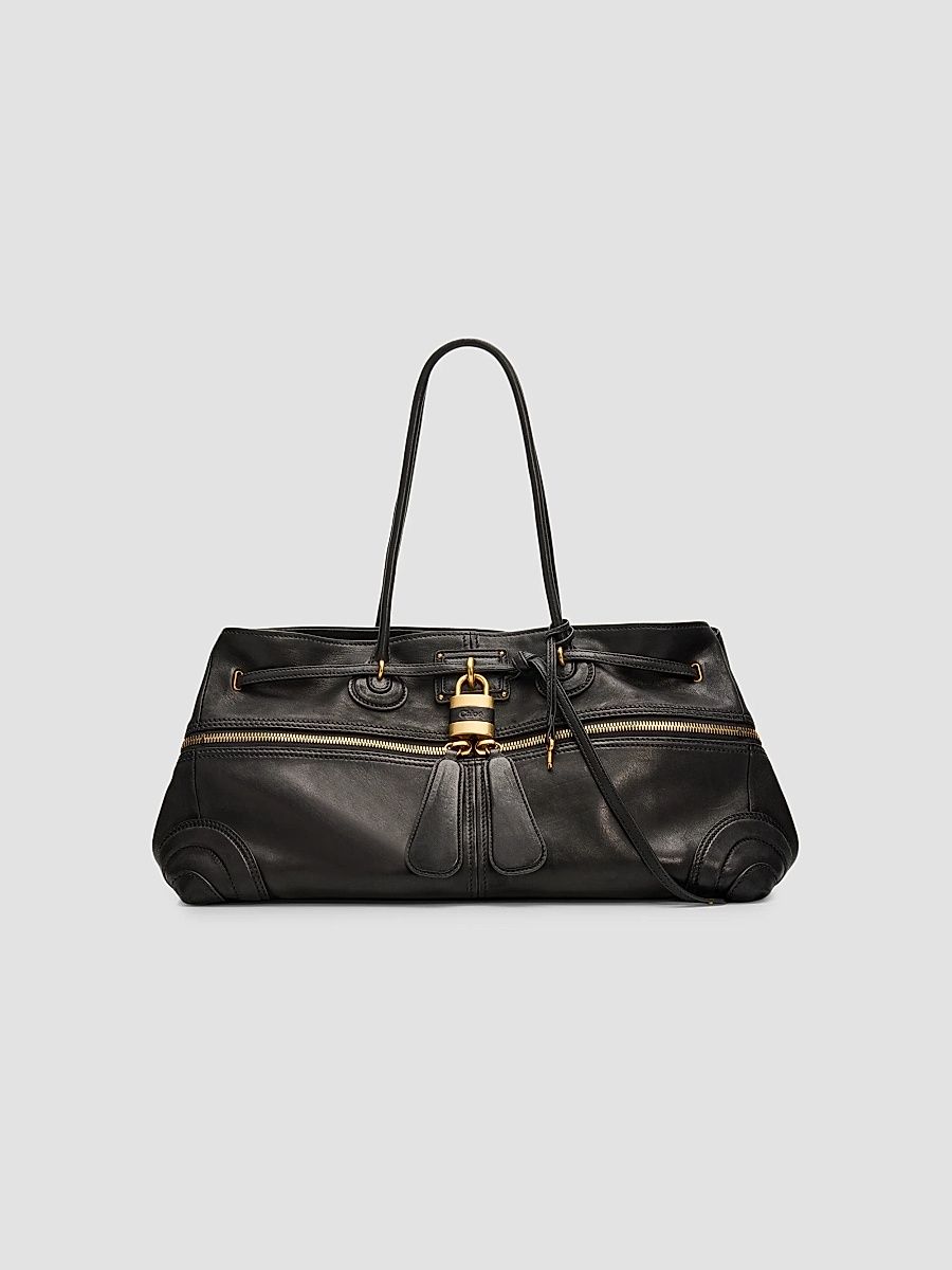 Women's Paddington Sling Large Leather Shoulder Bag - Black
