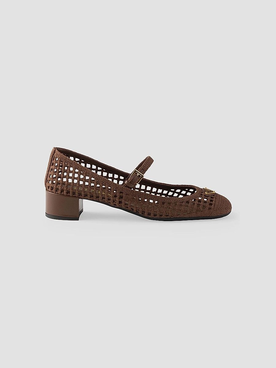Prada Women's Crochet Pumps - Brown - Size 11