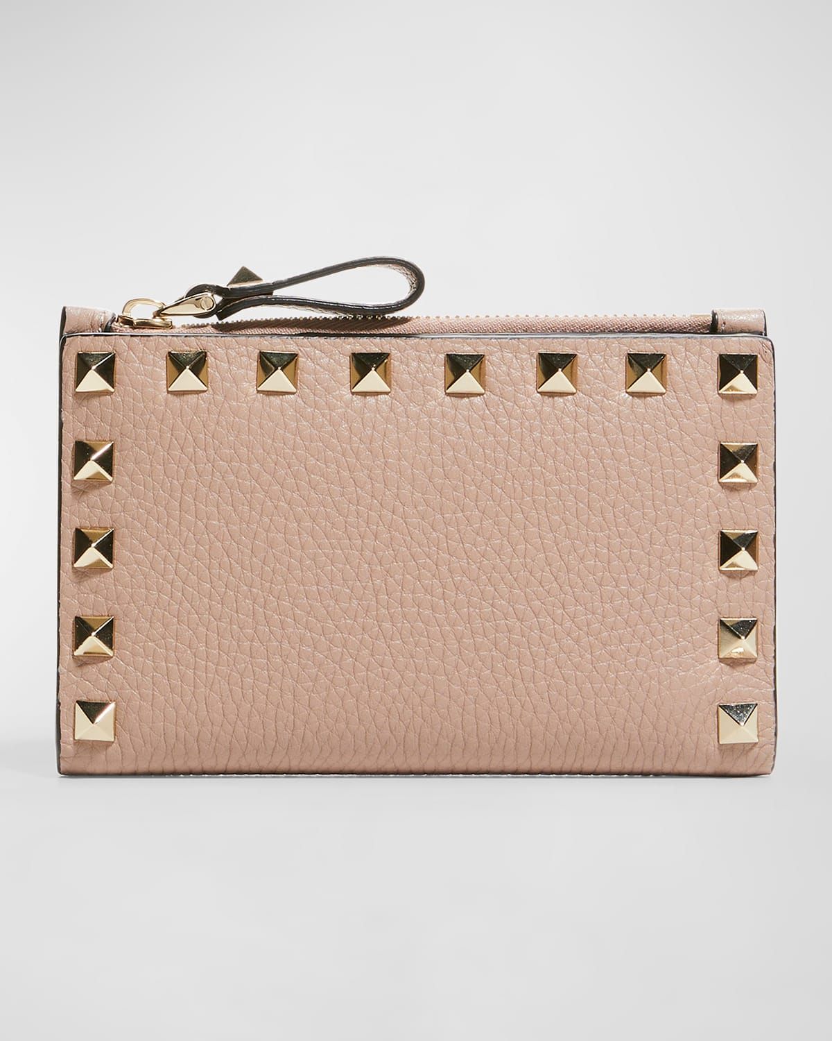 Rockstud Leather Zip Coin Purse/Card Holder
