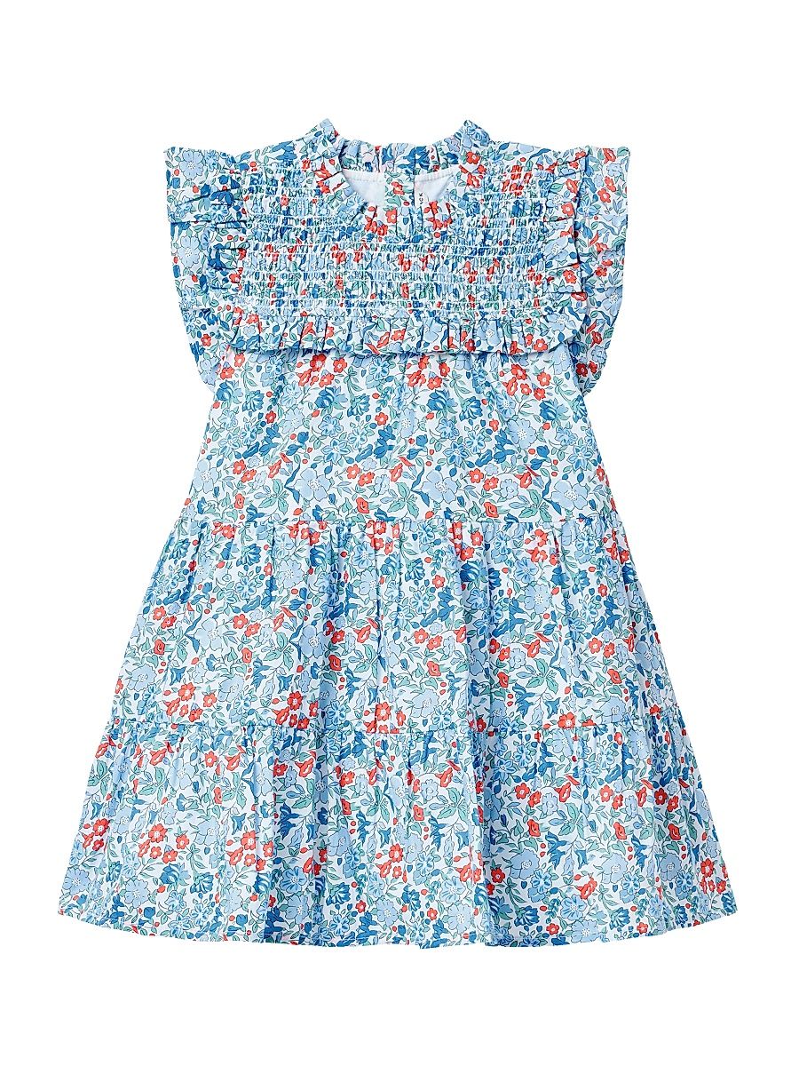 Little Girl's & Girl's Smocked Floral Dress & Bloomers - Size 2