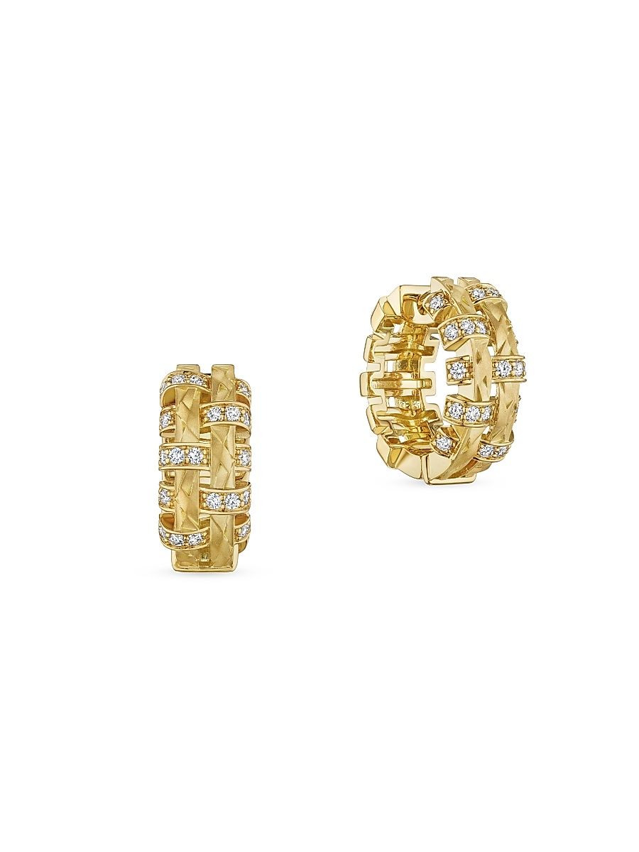 Women's Amazonia Palha 18K Yellow Gold & 0.72 TCW Diamond Hoop Earrings - Yellow Gold