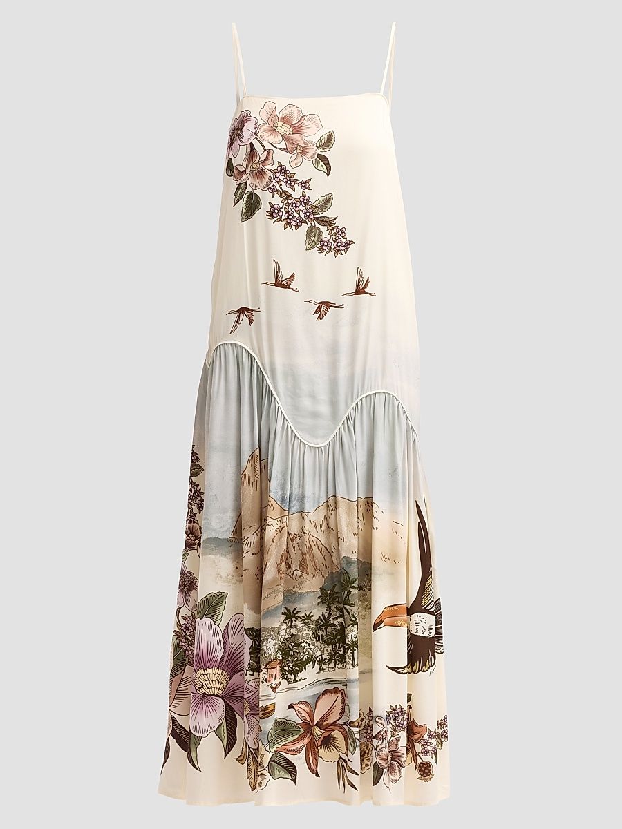 Farm Rio Women's Toile De Rio Printed Maxi Dress - Off White - Size XL
