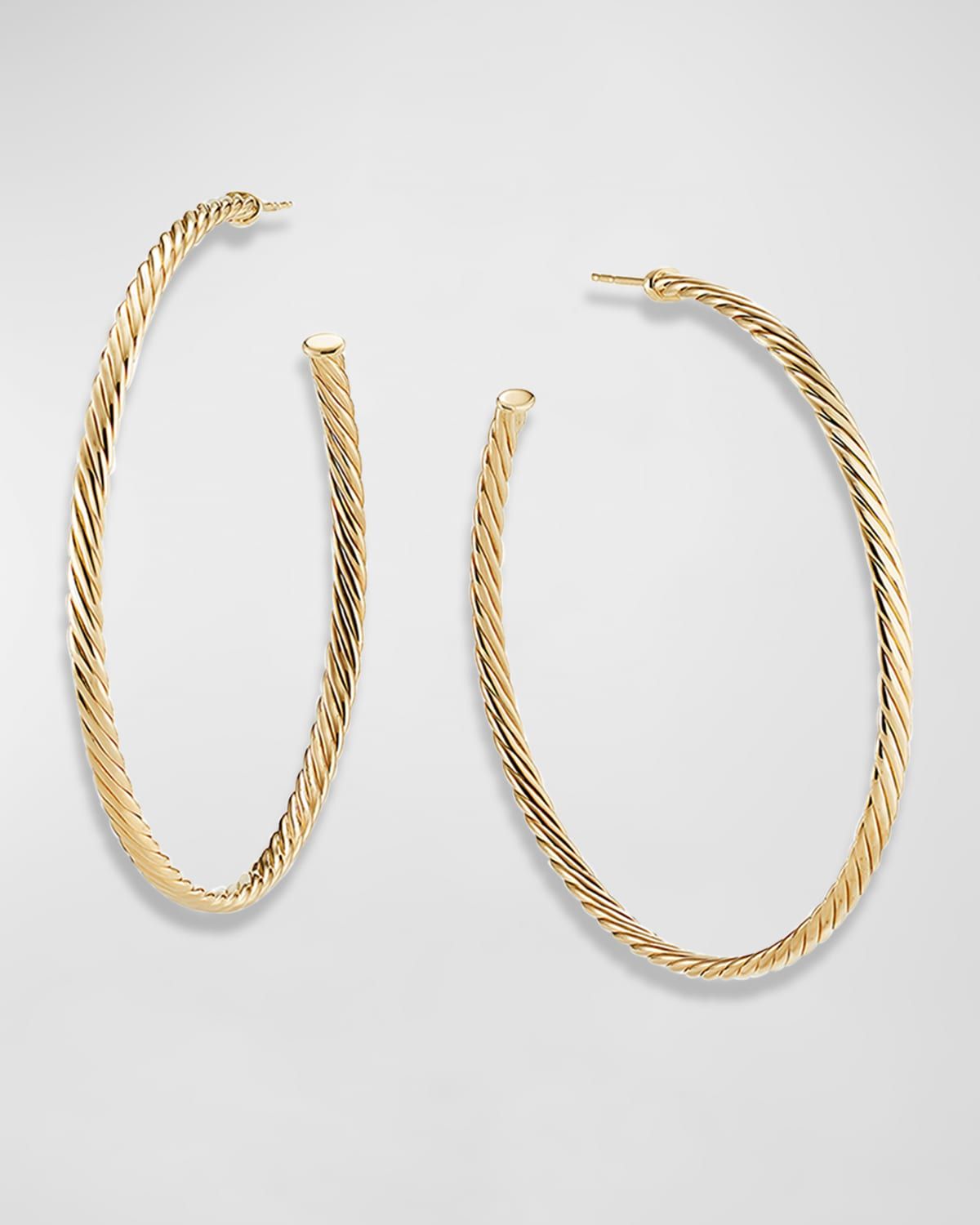 Sculpted Extra-Large Cable Hoop Earrings in 18K Yellow Gold