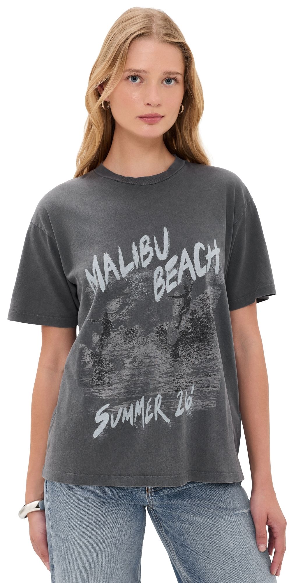 ANINE BING Cade Surfer Tee Washed Black M