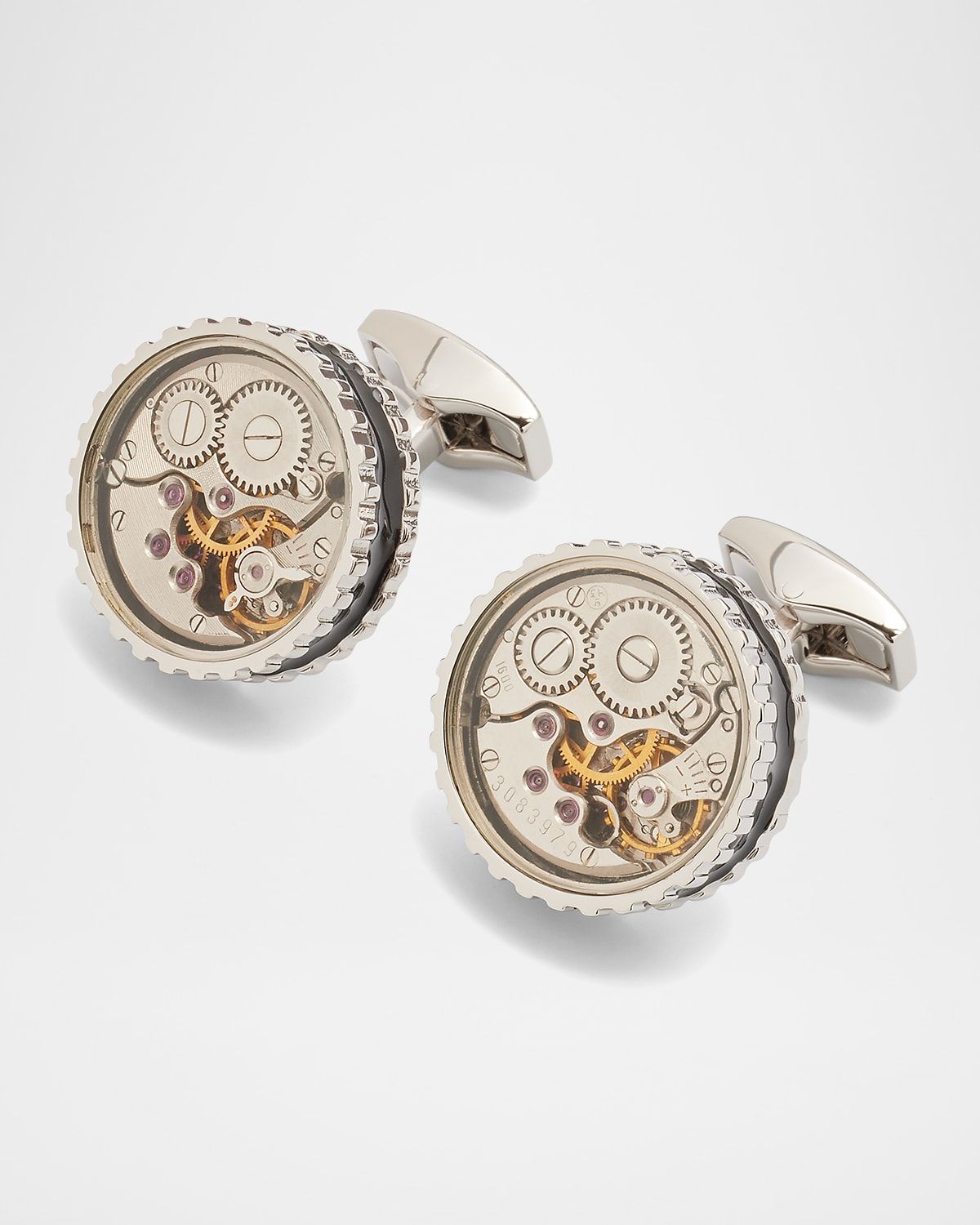 Men & apos;s Round Skeleton Gear Cufflinks