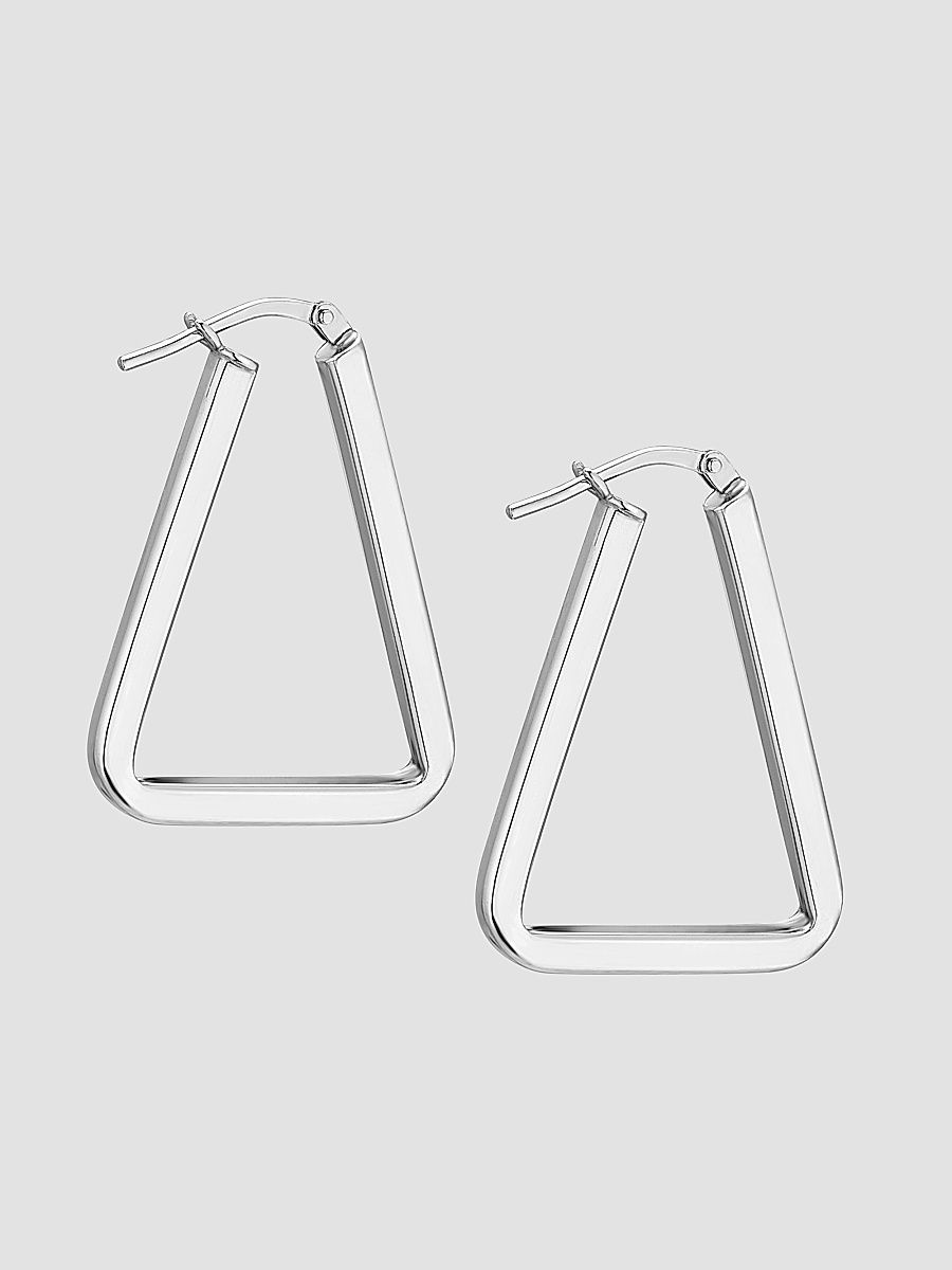 Women's Trinity Hoops in Sterling Silver - Silver