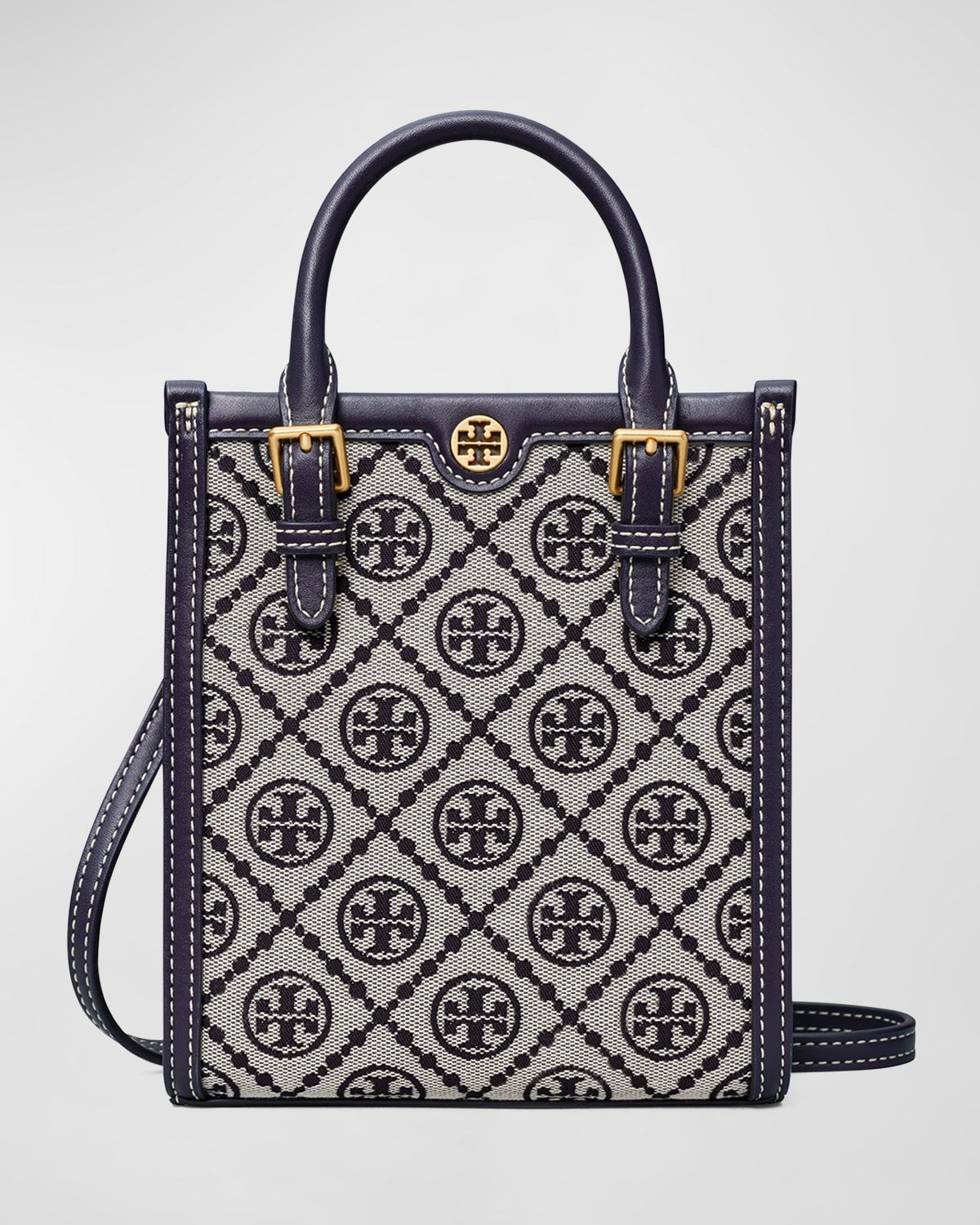 Mini T Monogram Jacquard North-South Tote Bag